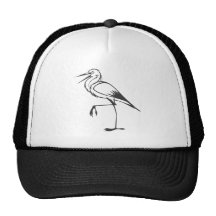 Serious Great Blue Heron Bird in Black Hat
