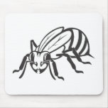 Serious Honey Bee in Black and White mousepads