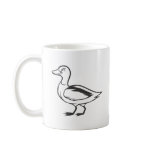 Serious Mallard Duck Bird in Black and White Coffee Mugs