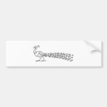Serious Peacock Bird in Black and White Bumper Sticker