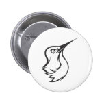 Serious Ruby Throated Hummingbird in Black Pinback Buttons