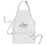 Serious Stingray Fish in Black and White Apron