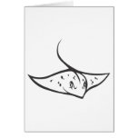Serious Stingray Fish in Black and White cards
