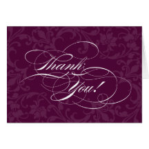 Seriously Scripty Tyrian Purple Thank You Cards