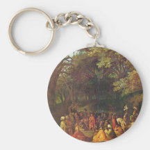 Sermon Of John The Baptist By Adam Elsheimer Key Chain