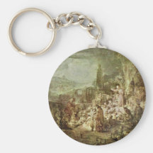 Sermon Of John The Baptist By Rembrandt Harmensz. Keychains