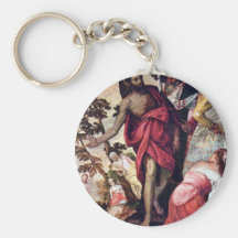 Sermon Of John The Baptist By Veronese Paolo Keychain