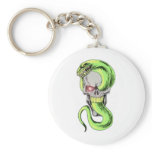 Serpent Skull Art Keychain