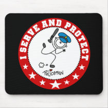 Serve and Protect Policeman Mousepad by stick_figures Serve and Protect Policeman Mousepad