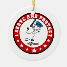 Serve and Protect Policeman Ornaments