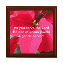 Serve The Lord Haiku On Red Poinsettia Jewelry Box gift boxes