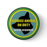 SERVICE ANIMAL OD DUTY DOG BUTTONS