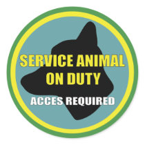SERVICE ANIMAL OD DUTY DOG stickers