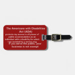 Service dog ADA law tag Tag For Bags