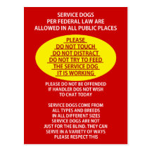 Service Dog Etiquette Postcards