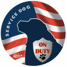 Service Dog Pin On -  Button, Magnet or Keychain Photo Cutout