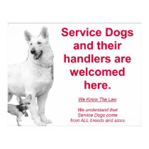 Service Dogs are welcome posters