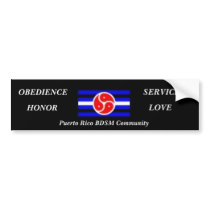 SERVICE, OBEDIENCE, HONOR, LOVE, Puerto Rico BD... bumper stickers