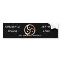 SERVICE, OBEDIENCE, HONOR, LOVE, SSS bumper stickers