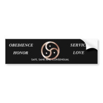 SERVICE, OBEDIENCE, HONOR, LOVE, SSS bumper stickers by Mistress_M SERVICE, OBEDIENCE, HONOR, LOVE, SSS bumper stickers
