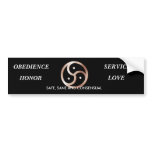 SERVICE, OBEDIENCE, HONOR, LOVE, SSS bumper stickers