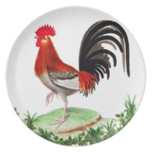 Servicio de mesa del gallo - decoración francesa d platos