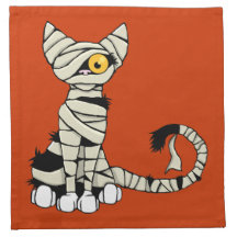 Servilleta del gato de la momia de Halloween