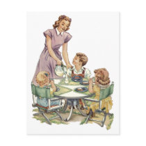 Serving Lunch Post Card