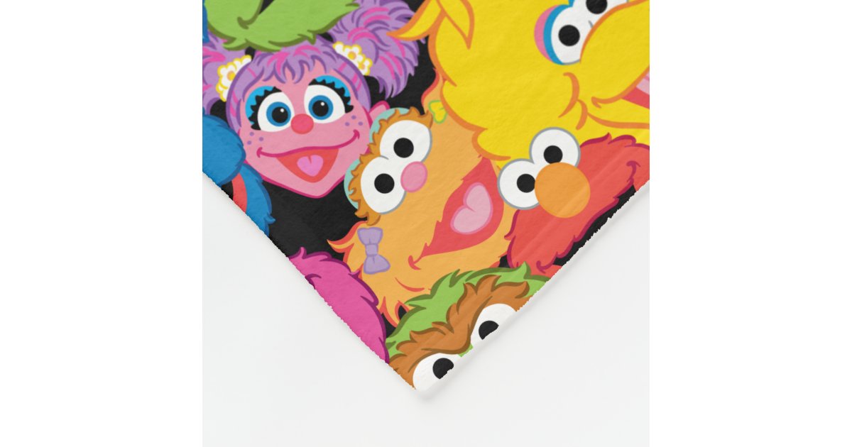 sesame street characters fleece throw blanket