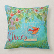Set Free - Fly Away Bird- Throw Pillow pillows