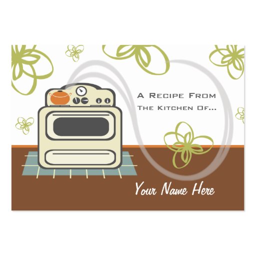 Set Of 100 Recipe Cards Retro Stove Modern Kitchen Business Card (front side)