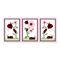 Set of 3 in 1 Ladybug & Flowers Print 5x7 each