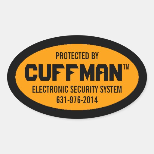 Set of 4 Electronic Security Decals Oval Sticker Zazzle