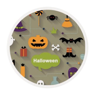 Set Of Halloween Icons Edible Frosting Rounds