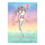 Set of Mermaid Thank You Cards Invitations