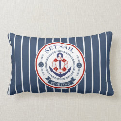 Set Sail Ocean Travel Nautical Throw Pillow