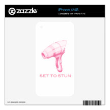 Set To Stun Ray Gun/Phaser Decals For iPhone 4S