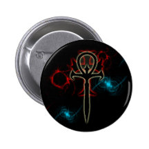 Set Wolf Fire and Ice Pinback Button