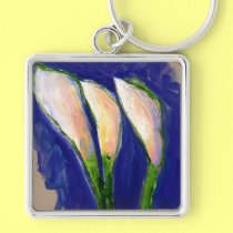 Setting Sail Calla Lily Flowers Art Keychain keychains