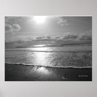 Setting Sun over the Ocean Poster