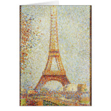 Seurat Painting The Effiel Tower Cards