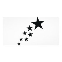 seven black stars icon photo cards