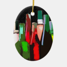 Seven Bottles of Wine on the Wall Christmas Ornament