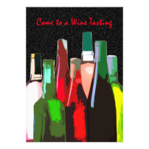 Seven Bottles of Wine on the Wall Wine Tasting Custom Invitations