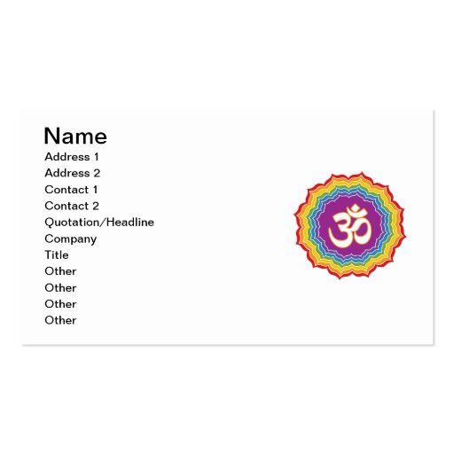 Seven Chakras Colors Business Card (front side)