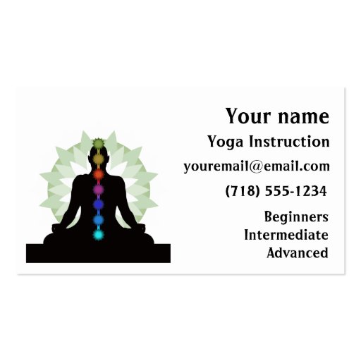 Seven Chakras Yoga Design Business Cards