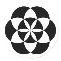 Seven Circle Flower Stickers, BW by daniel64 Seven Circle Flower Stickers, BW