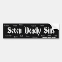 Seven Deadly Sins Logo Bumper Stickers