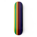Seven Different Wide Racing Stripes On White Bread Skateboard Deck