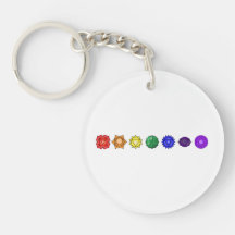 Seven Horizontal Chakras Acrylic Key Chains